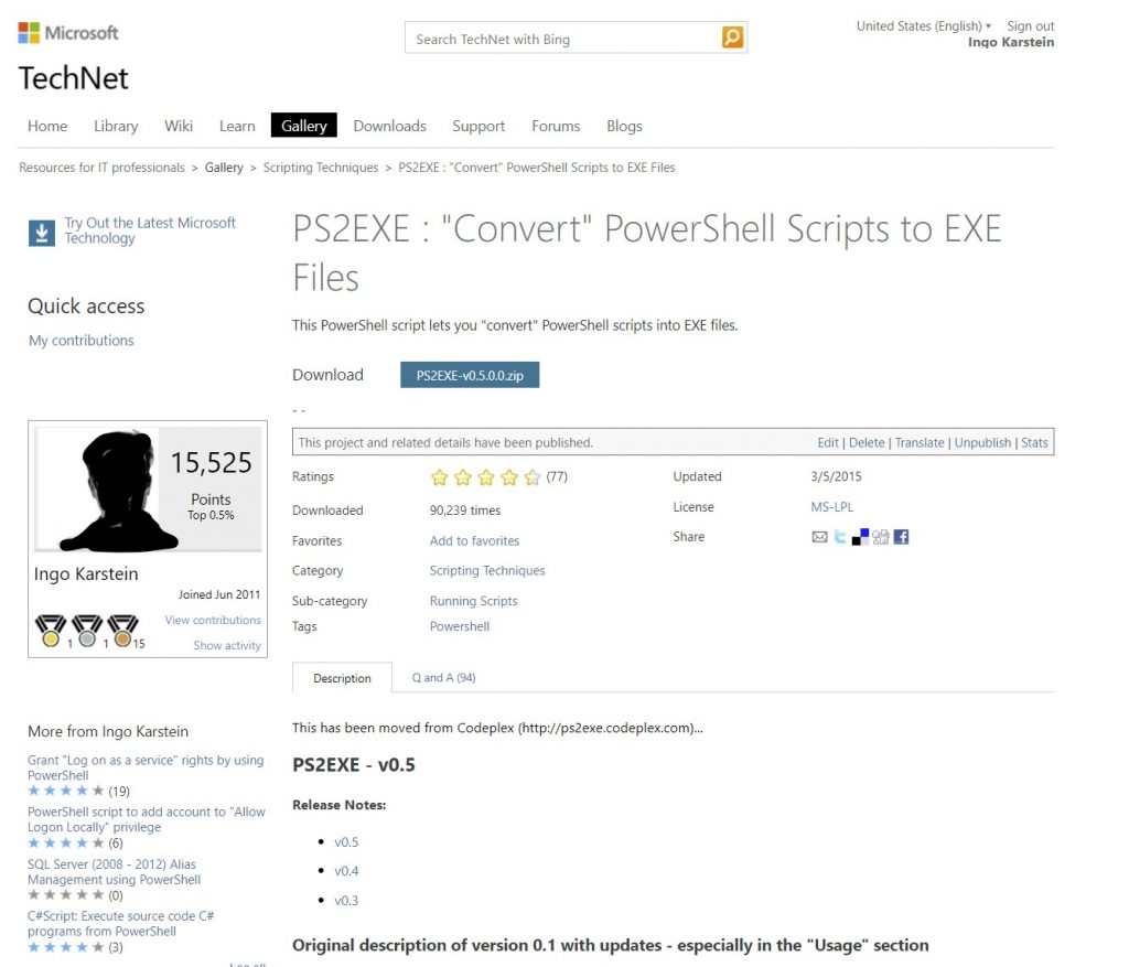 Original “PS2EXE” migrated from MS Technet Gallery to Github – Ingo ...